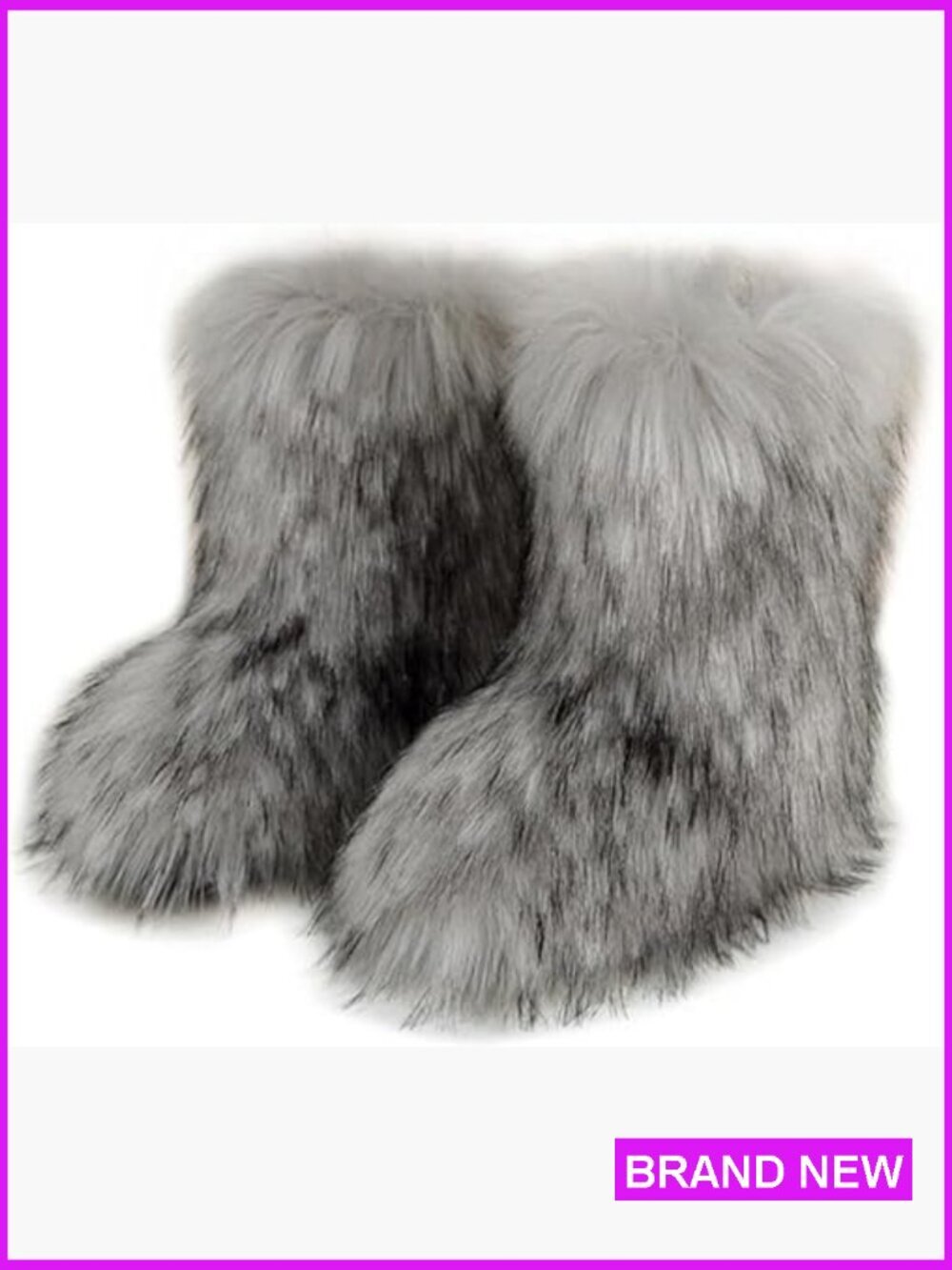 Faux Fur Boot Fluffy Short Snow Mid-Calf Boots Warm Comfortable Outdoor Flat